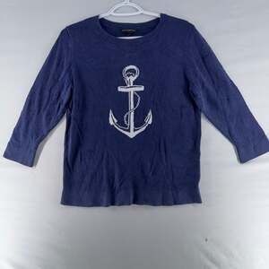 0914 Medium Banana Republic Anchor Intarsia Crew Neck Sweater